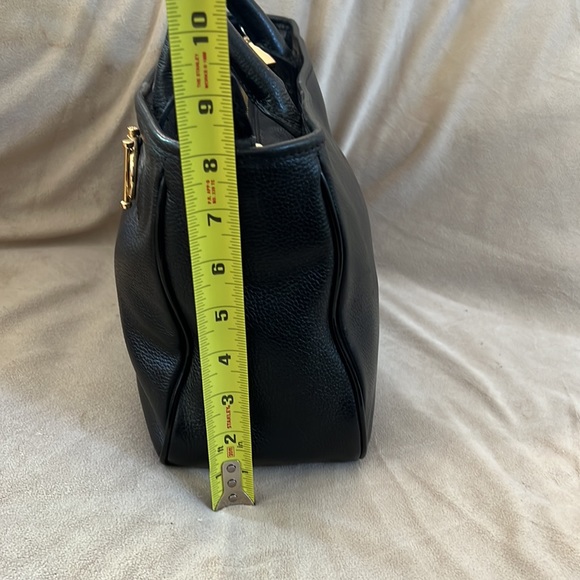 Tory Burch Horsebit Jaden Black Soft Pebbled Leather Satchel - Picture 4 of 9